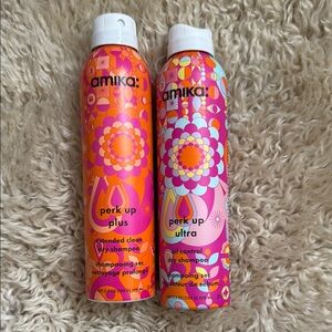 Amika Perk Up Plus & Ultra Dry Shampoo Set - Pink and Orange